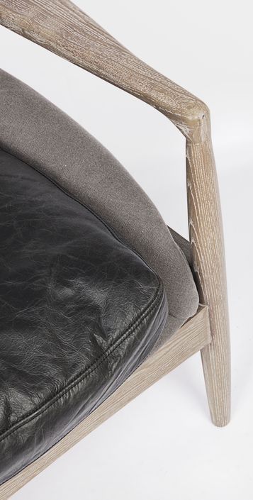 Fauteuil en tissu gris et pieds en bois de frêne Bora - Photo n°5