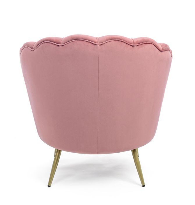 Fauteuil en velours et pieds métal doré Gala 80 cm - Photo n°6