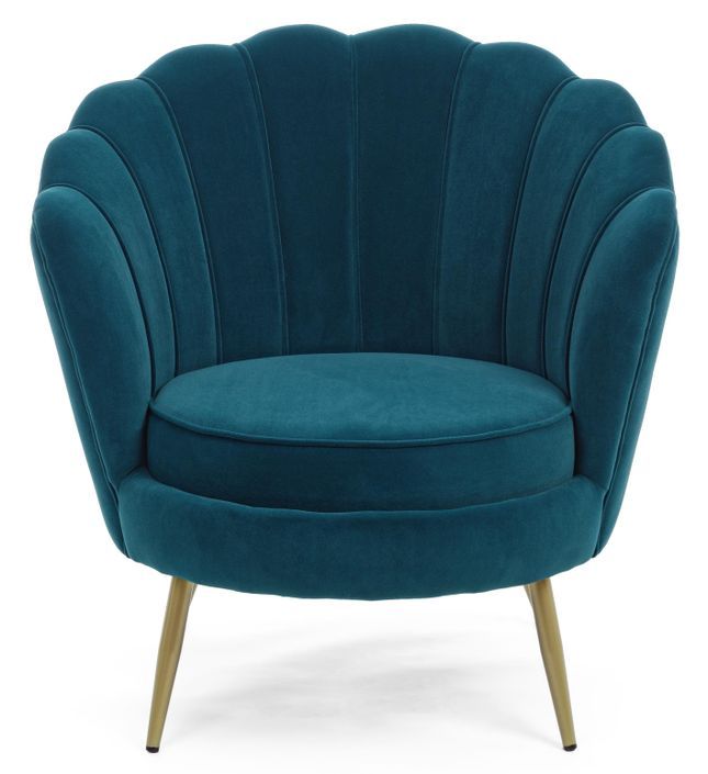 Fauteuil en velours et pieds métal doré Gala 80 cm - Photo n°2