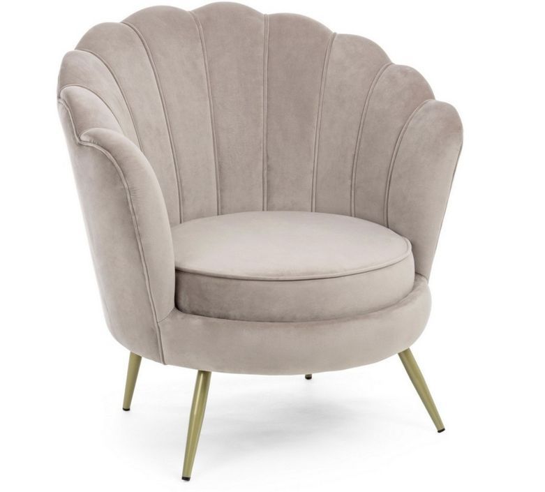 Fauteuil en velours et pieds métal doré Gala 80 cm - Photo n°9