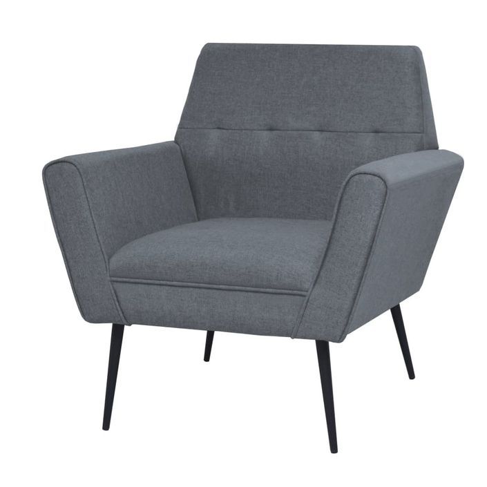 Fauteuil Gris clair Acier et tissu - Photo n°1