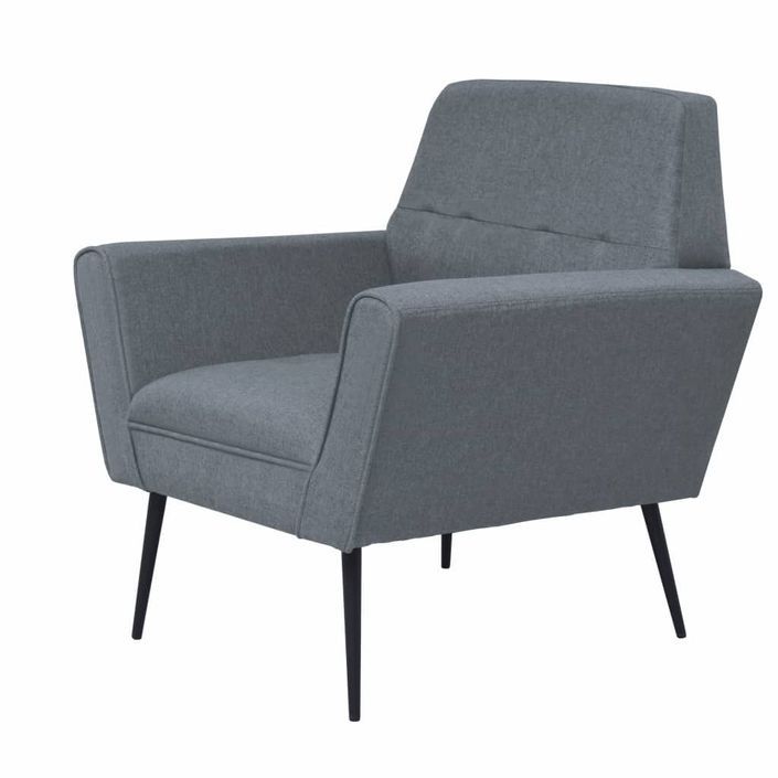 Fauteuil Gris clair Acier et tissu - Photo n°2