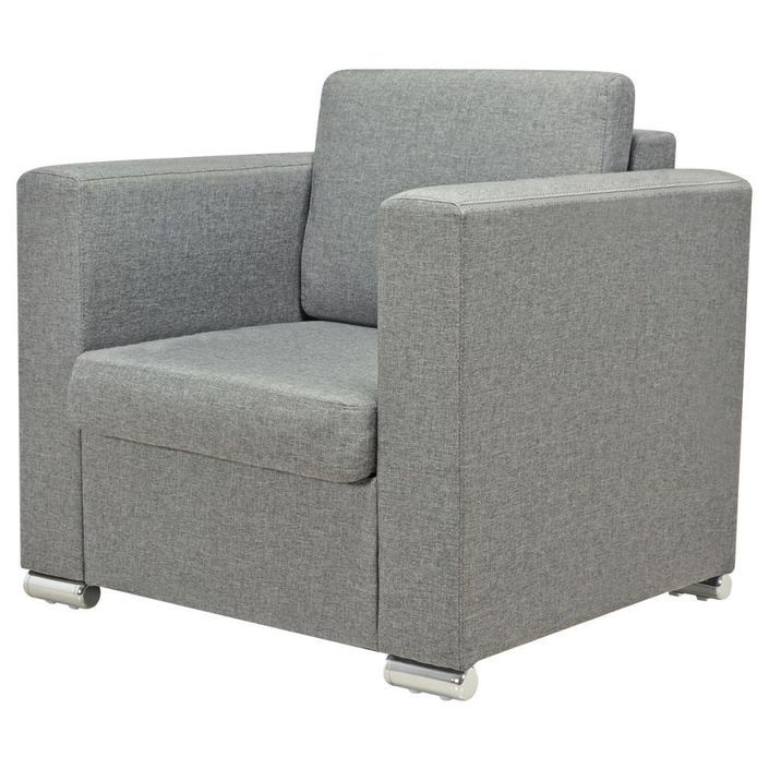 Fauteuil Gris clair Tissu 3 - Photo n°2