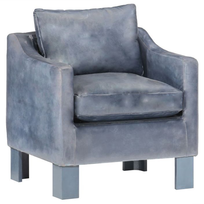 Fauteuil Gris Cuir véritable 11 - Photo n°1