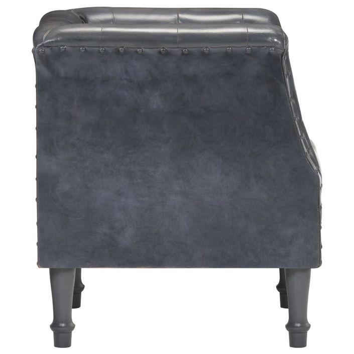 Fauteuil Gris Cuir véritable - Photo n°6