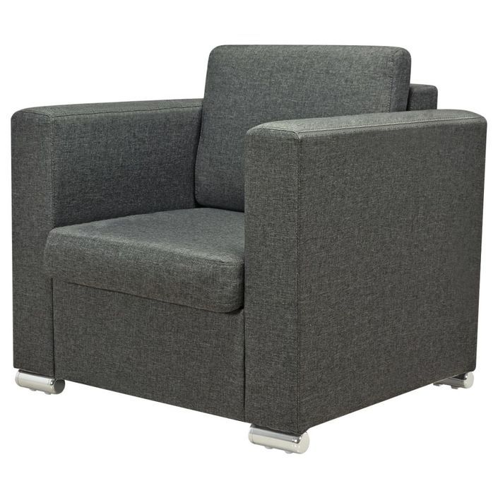 Fauteuil Gris foncé Tissu 4 - Photo n°2