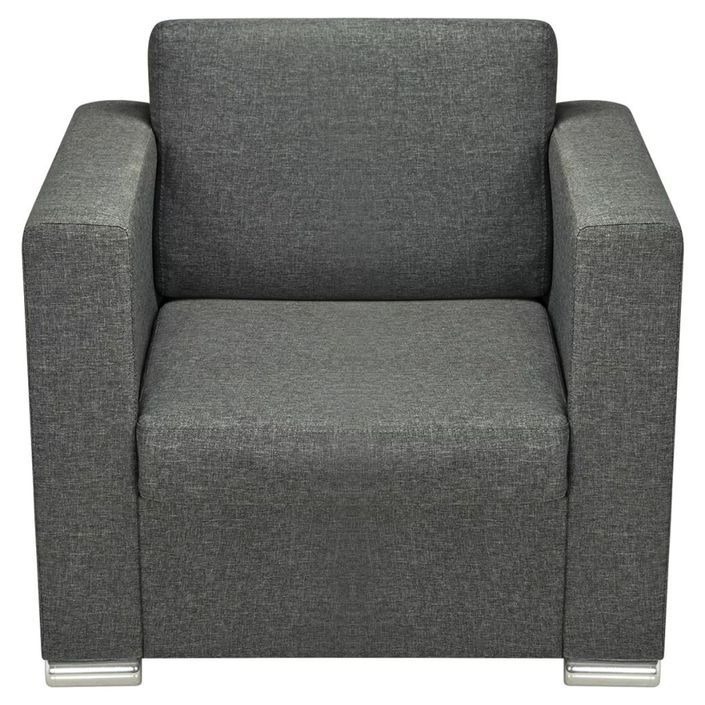 Fauteuil Gris foncé Tissu 4 - Photo n°4