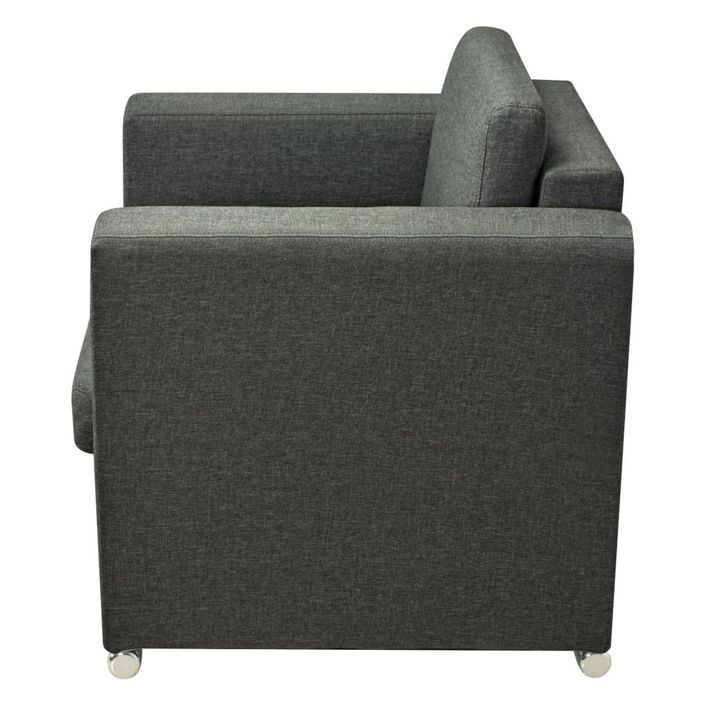 Fauteuil Gris foncé Tissu 4 - Photo n°5