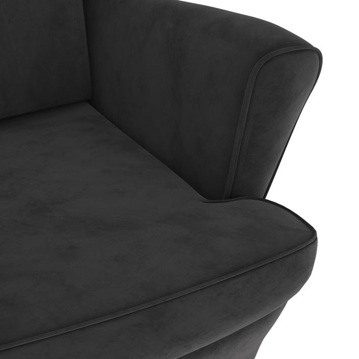 Fauteuil Gris foncé Velours 2 - Photo n°6