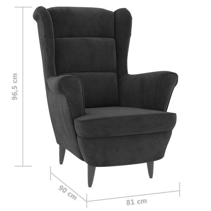 Fauteuil Gris foncé Velours 2 - Photo n°7