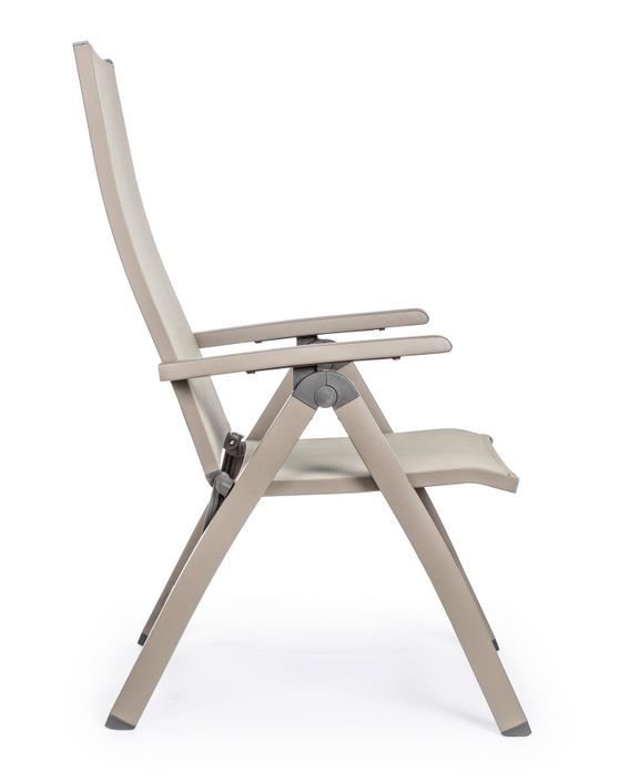 Fauteuil inclinable aluminium taupe Victorine - Photo n°10