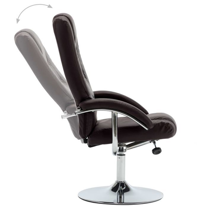 Fauteuil inclinable avec repose-pied Marron Similicuir 4 - Photo n°5