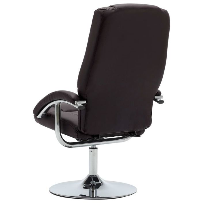 Fauteuil inclinable avec repose-pied Marron Similicuir 4 - Photo n°7