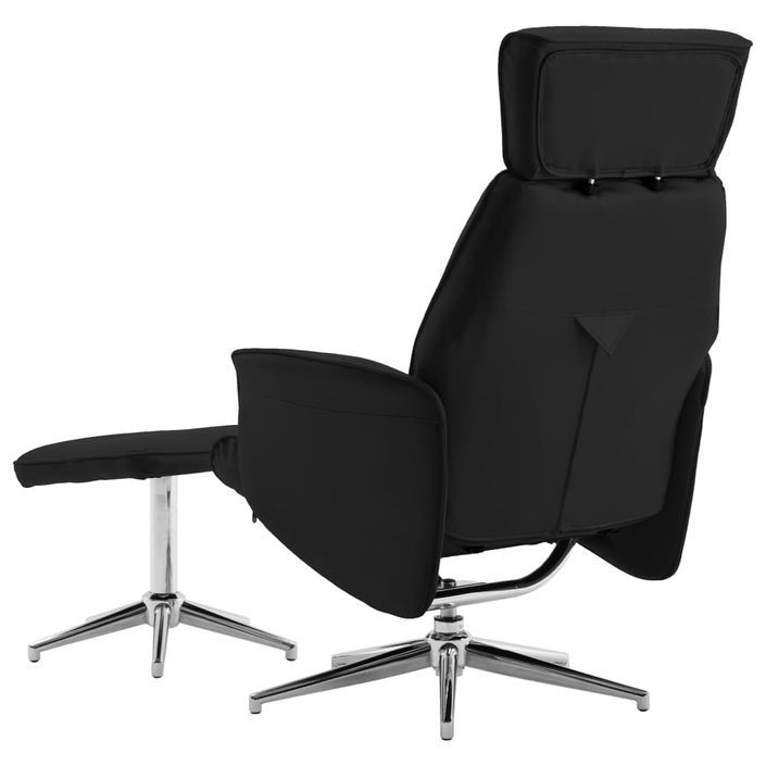 Fauteuil inclinable avec repose-pied Noir Similicuir 6 - Photo n°7