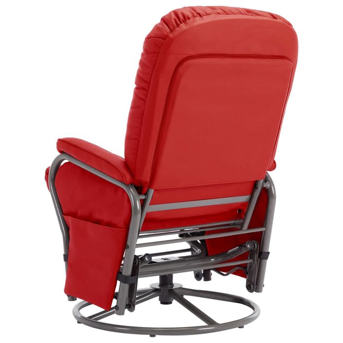 Fauteuil inclinable avec repose-pied Rouge Similicuir 5 - Photo n°6