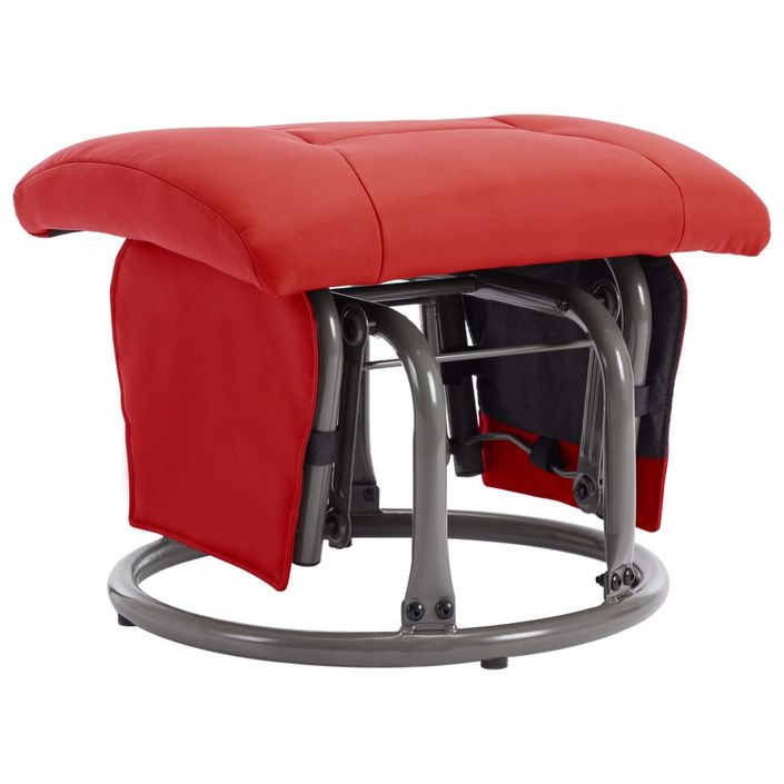 Fauteuil inclinable avec repose-pied Rouge Similicuir 5 - Photo n°7