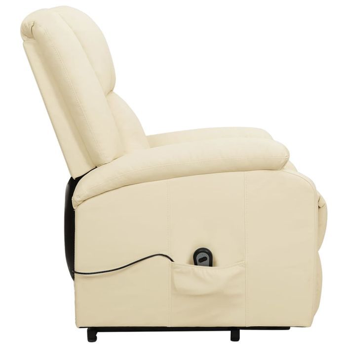 Fauteuil inclinable Crème Similicuir 4 - Photo n°5