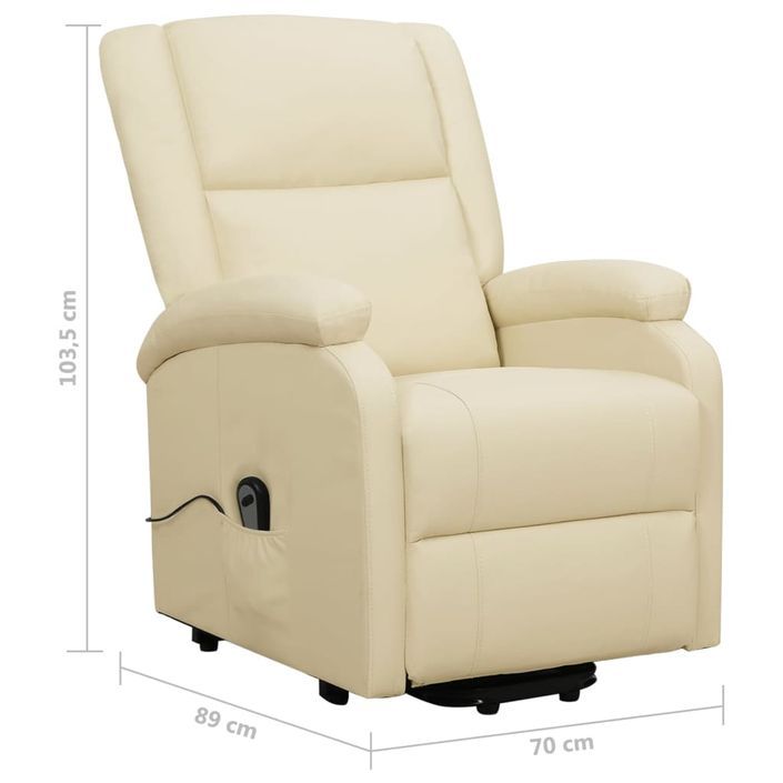 Fauteuil inclinable Crème Similicuir 4 - Photo n°10