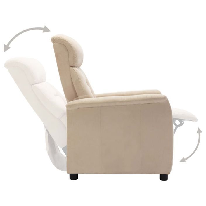 Fauteuil inclinable Crème Similicuir daim 2 - Photo n°6