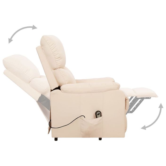 Fauteuil inclinable Crème Tissu - Photo n°6