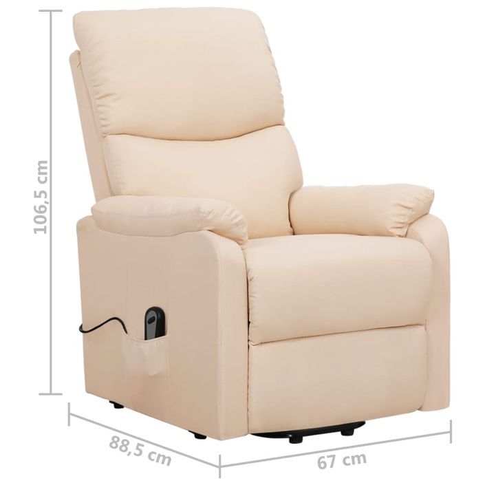 Fauteuil inclinable Crème Tissu - Photo n°9