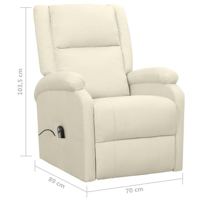 Fauteuil inclinable Crème Tissu 23 - Photo n°8