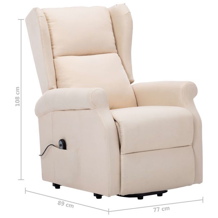 Fauteuil inclinable Crème Tissu 13 - Photo n°9