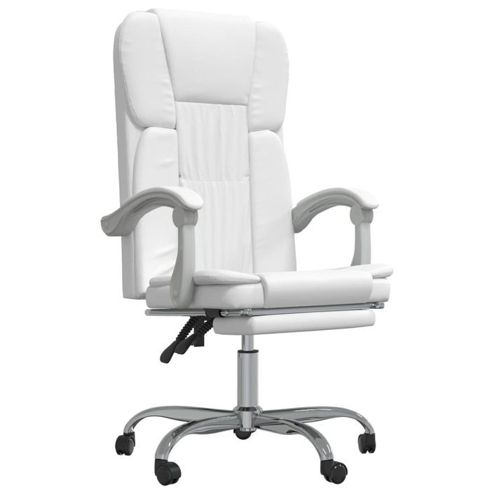 Fauteuil inclinable de bureau Blanc Similicuir - Photo n°2