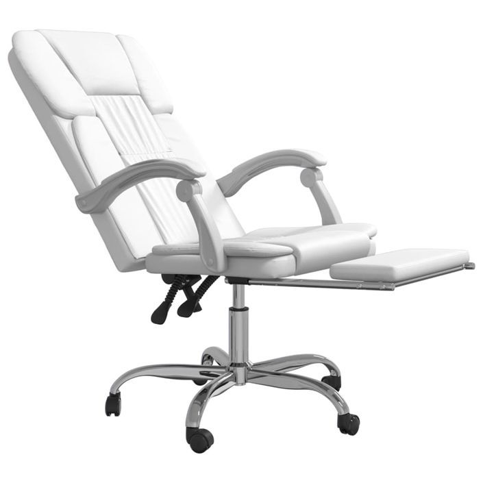 Fauteuil inclinable de bureau Blanc Similicuir - Photo n°6