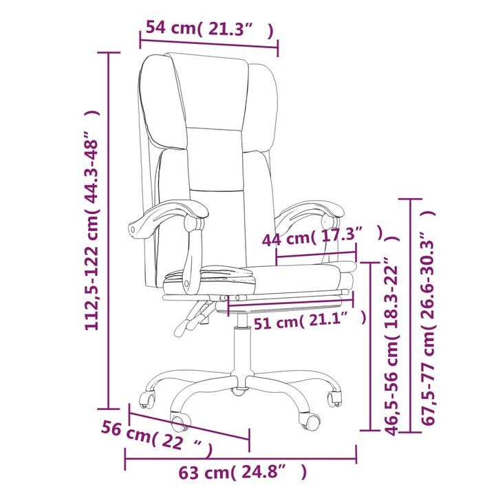 Fauteuil inclinable de bureau Blanc Similicuir - Photo n°11