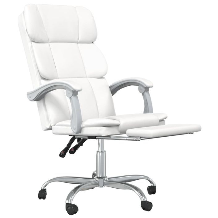 Fauteuil inclinable de bureau Blanc Similicuir - Photo n°6