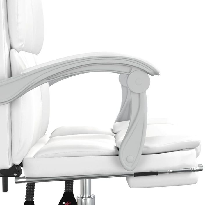 Fauteuil inclinable de bureau Blanc Similicuir - Photo n°9