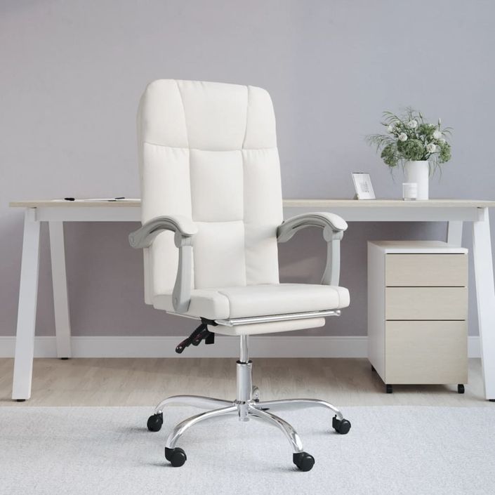 Fauteuil inclinable de bureau Blanc Similicuir - Photo n°1