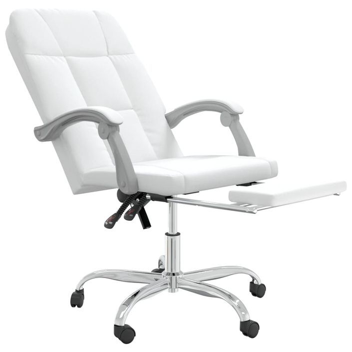 Fauteuil inclinable de bureau Blanc Similicuir - Photo n°6