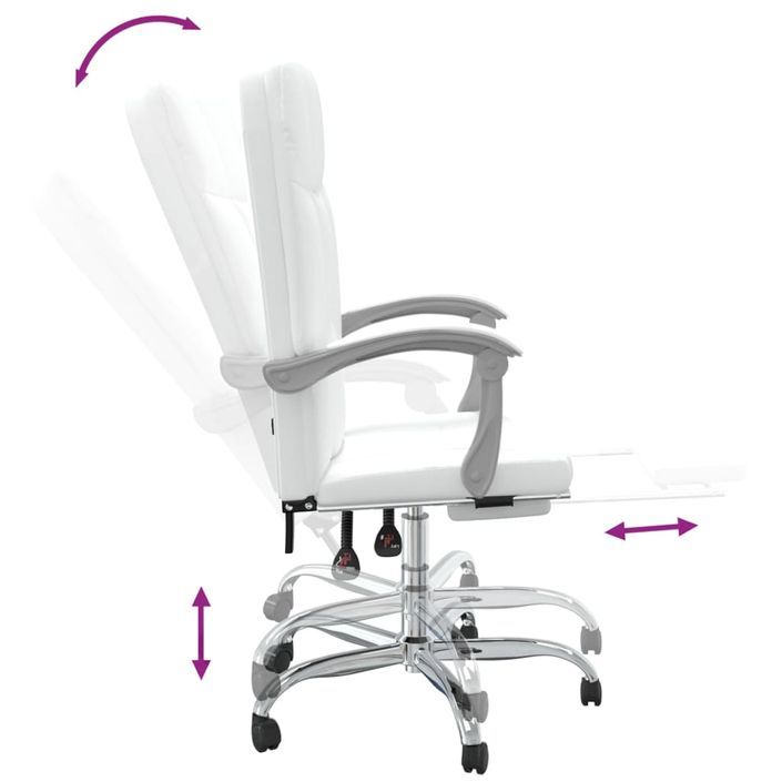 Fauteuil inclinable de bureau Blanc Similicuir - Photo n°7