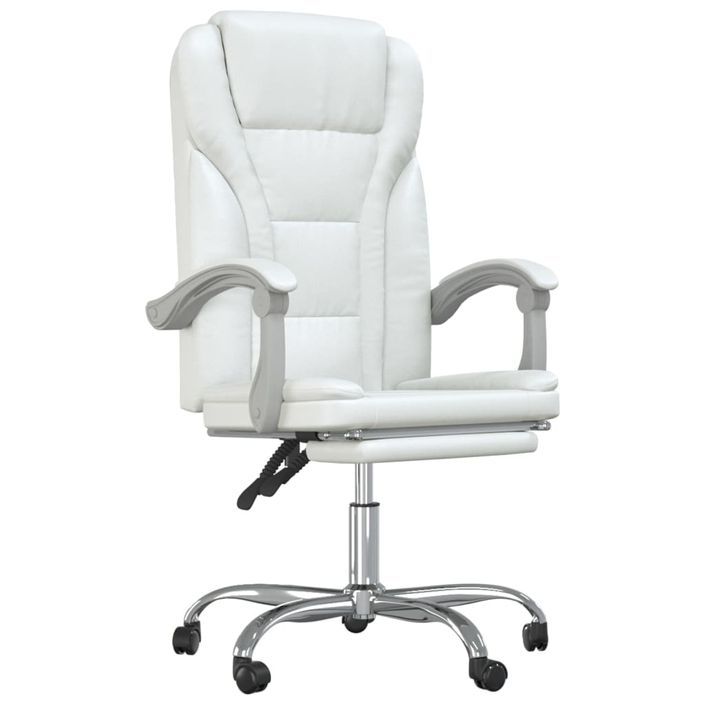 Fauteuil inclinable de bureau Blanc Similicuir - Photo n°2