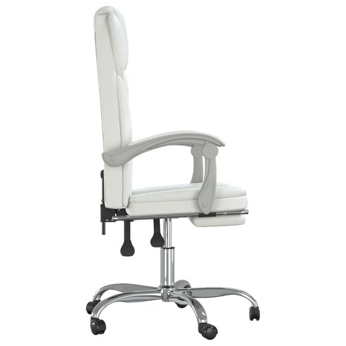 Fauteuil inclinable de bureau Blanc Similicuir - Photo n°4