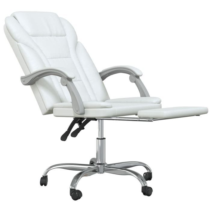 Fauteuil inclinable de bureau Blanc Similicuir - Photo n°6