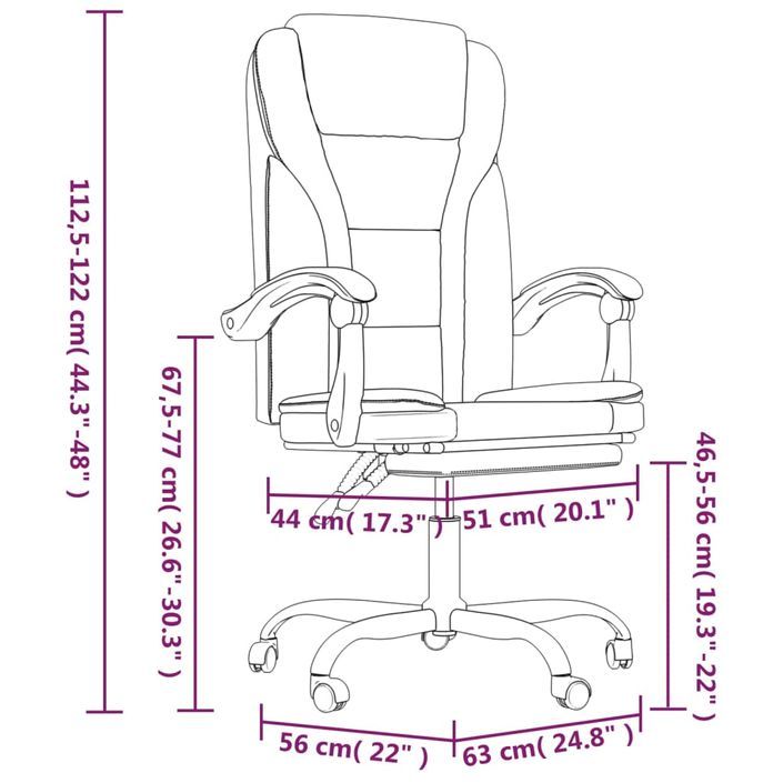 Fauteuil inclinable de bureau Blanc Similicuir - Photo n°11