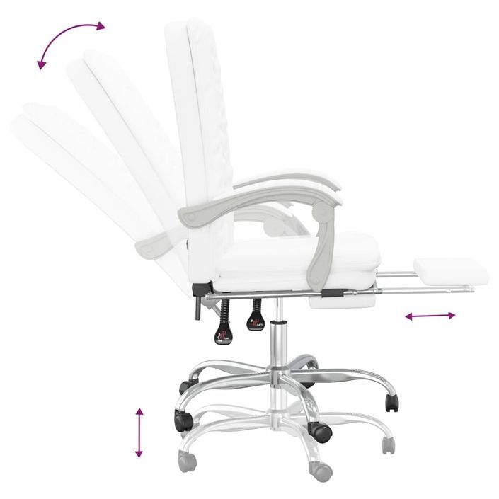 Fauteuil inclinable de bureau Blanc Similicuir - Photo n°8