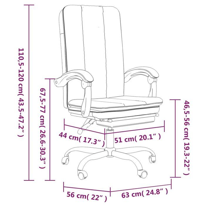 Fauteuil inclinable de bureau Blanc Similicuir - Photo n°11