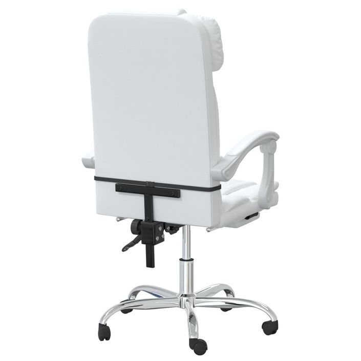 Fauteuil inclinable de bureau Blanc Similicuir - Photo n°5