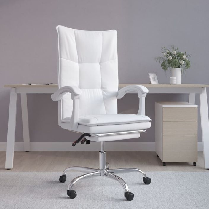 Fauteuil inclinable de bureau Blanc Similicuir - Photo n°1