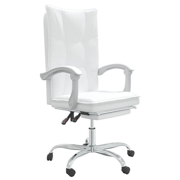 Fauteuil inclinable de bureau Blanc Similicuir - Photo n°2