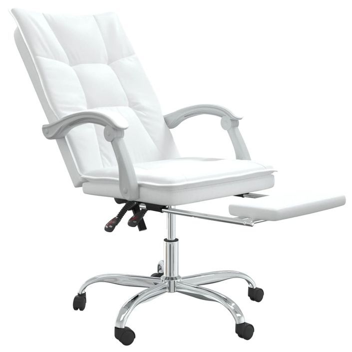 Fauteuil inclinable de bureau Blanc Similicuir - Photo n°6