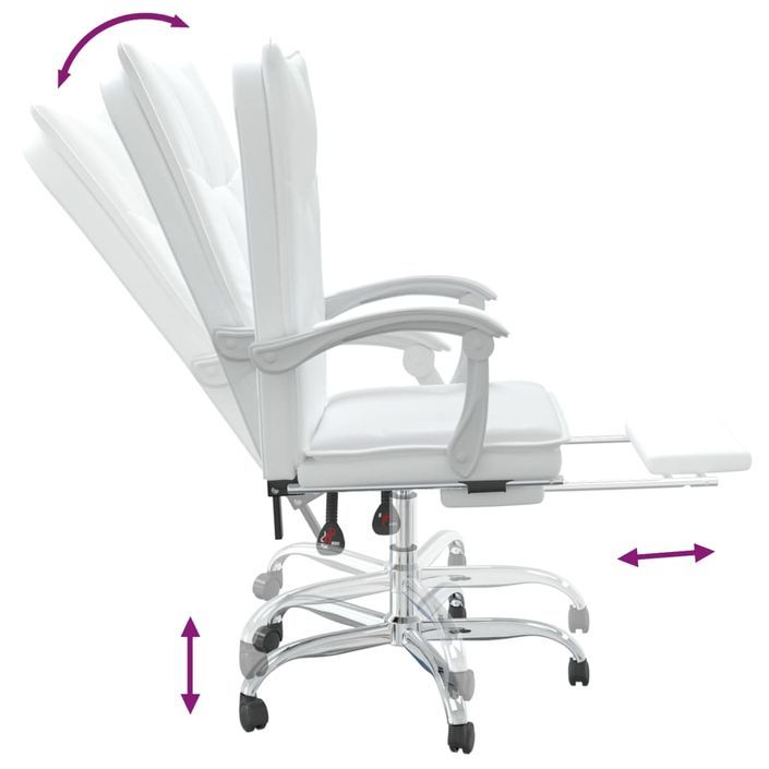 Fauteuil inclinable de bureau Blanc Similicuir - Photo n°8