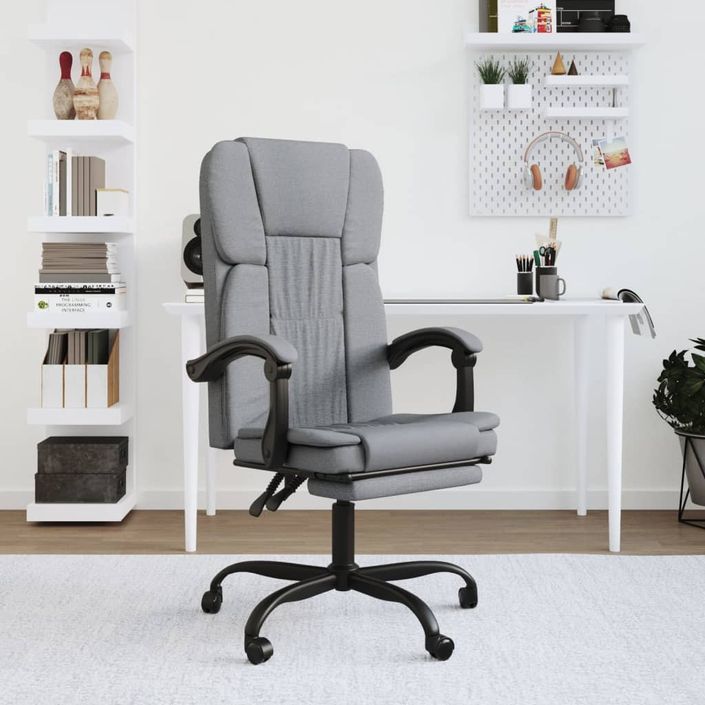 Fauteuil inclinable de bureau Gris clair Tissu - Photo n°1