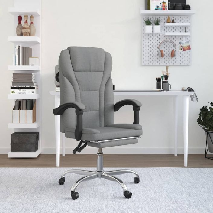 Fauteuil inclinable de bureau Gris clair Tissu - Photo n°1