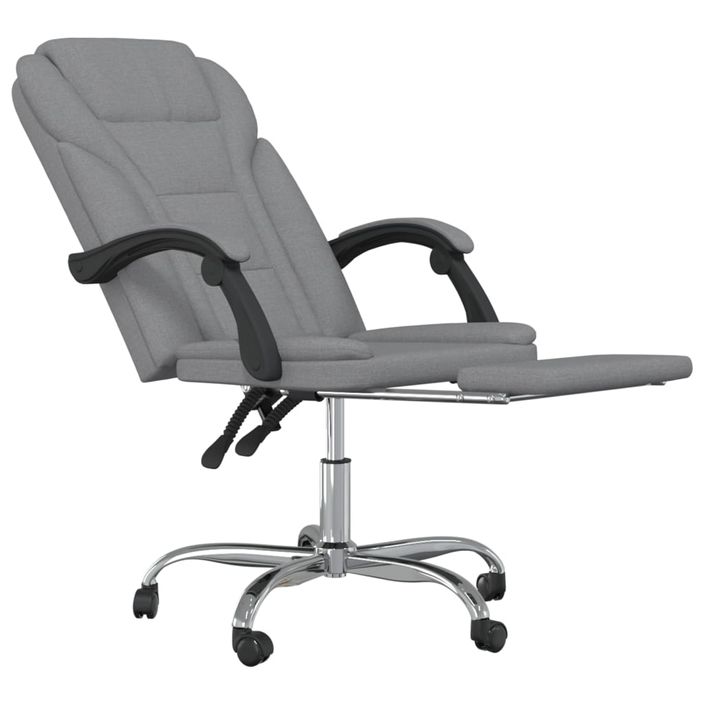 Fauteuil inclinable de bureau Gris clair Tissu - Photo n°6