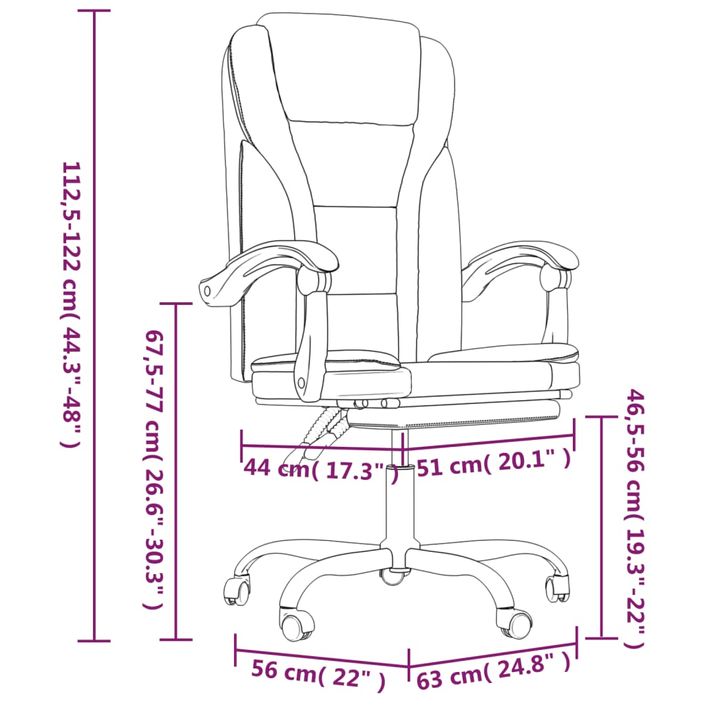 Fauteuil inclinable de bureau Gris clair Tissu - Photo n°11